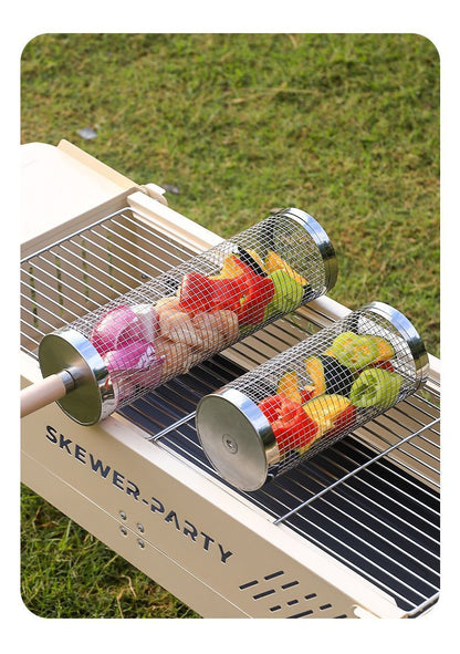 2Pcs Outdoor Portable 360 degrees Rotating BBQ Grill Mesh V1221-XM-SKW-001