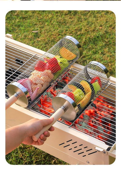 2Pcs Outdoor Portable 360 degrees Rotating BBQ Grill Mesh V1221-XM-SKW-001