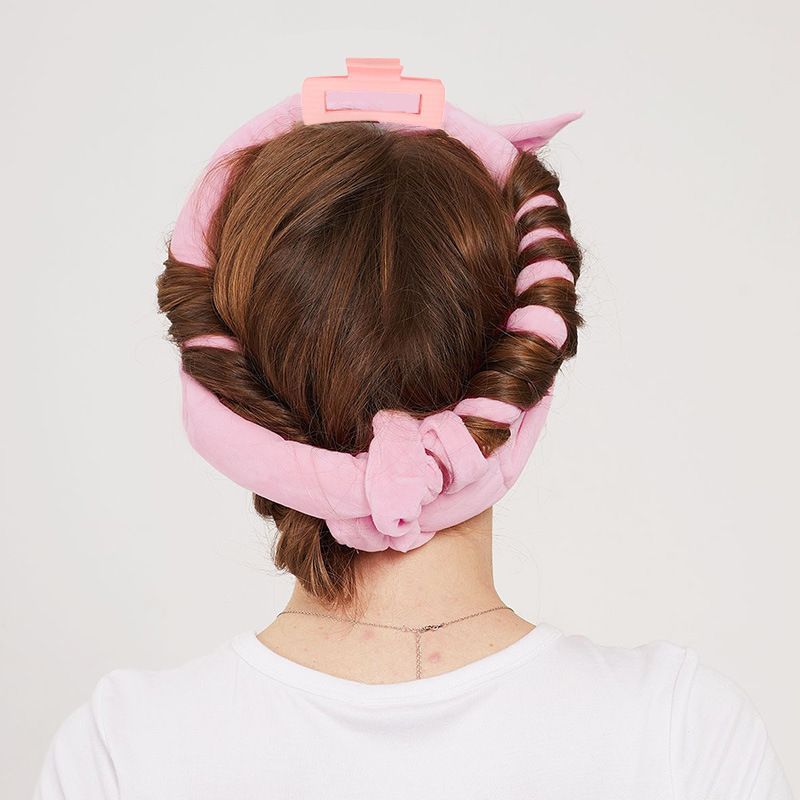 Pink No Heat Sleep Hair Curler 9Pcs Gift Set V1221-XM-SMJFB-02