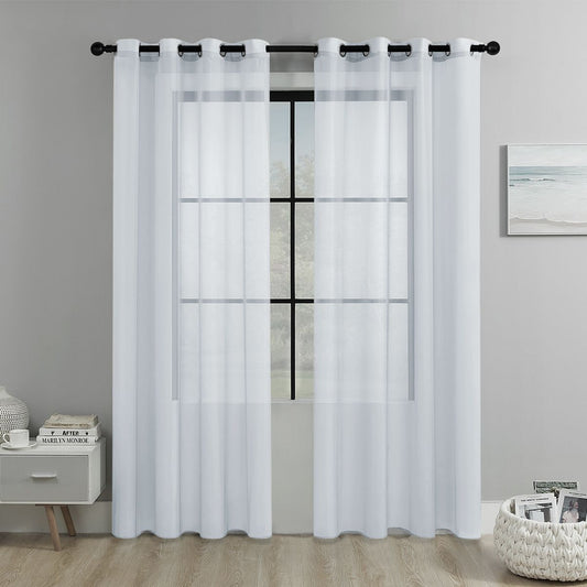 White Light Transparent Window Sheers, 2 Pieces, Multiple Sizes Available V1221-XM-TGCS-005