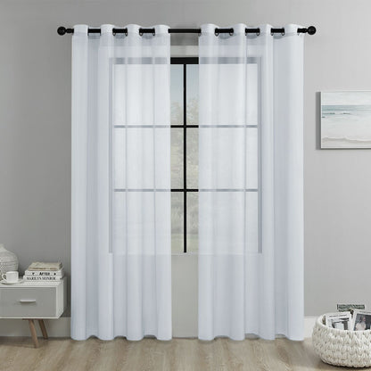 White Light Transparent Window Sheers, 2 Pieces, Multiple Sizes Available V1221-XM-TGCS-006