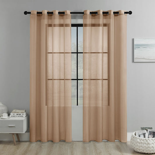Mandy Orange Light Transparent Window Sheers, 2 Pieces, Multiple Sizes Available V1221-XM-TGCS-027