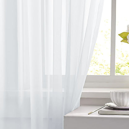 Mandy Orange Light Transparent Window Sheers, 2 Pieces, Multiple Sizes Available V1221-XM-TGCS-027