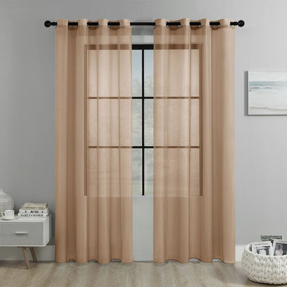 Mandy Orange Light Transparent Window Sheers, 2 Pieces, Multiple Sizes Available V1221-XM-TGCS-028
