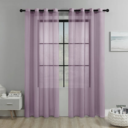 light purple Light Transparent Window Sheers, 2 Pieces, Multiple Sizes Available V1221-XM-TGCS-033