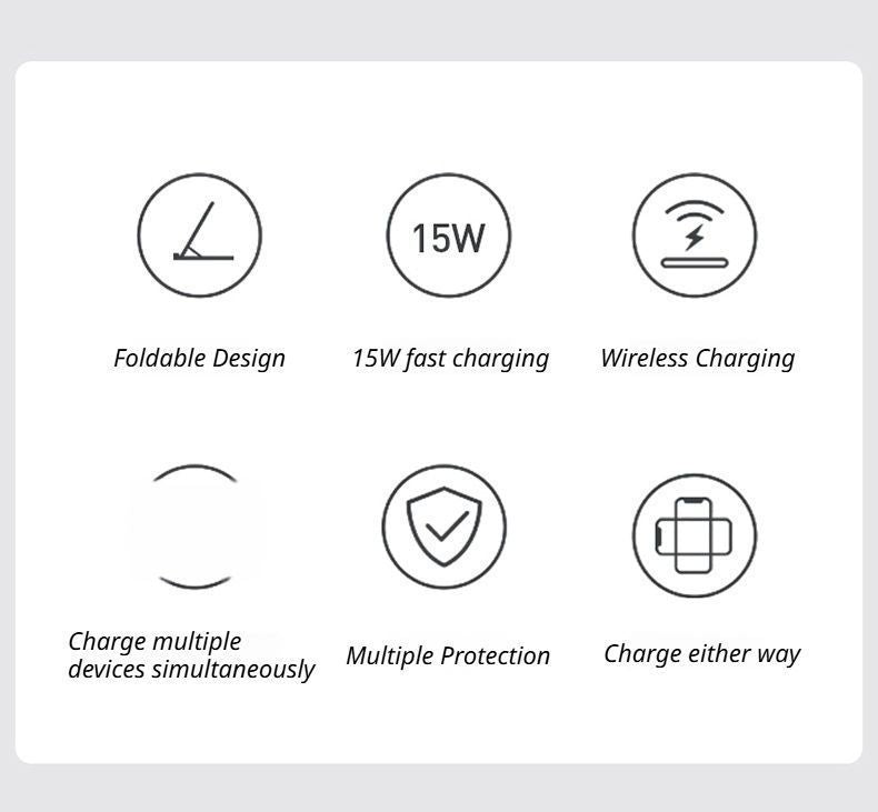 Black 3-in-1 Wireless Charger V1221-XM-WXCDQ-01