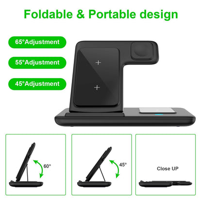 Black 3-in-1 Wireless Charger V1221-XM-WXCDQ-01