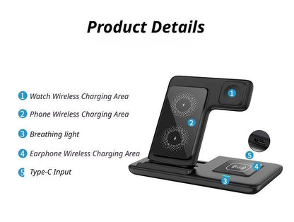 White 3-in-1 Wireless Charger V1221-XM-WXCDQ-02