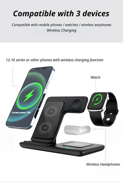 White 3-in-1 Wireless Charger V1221-XM-WXCDQ-02