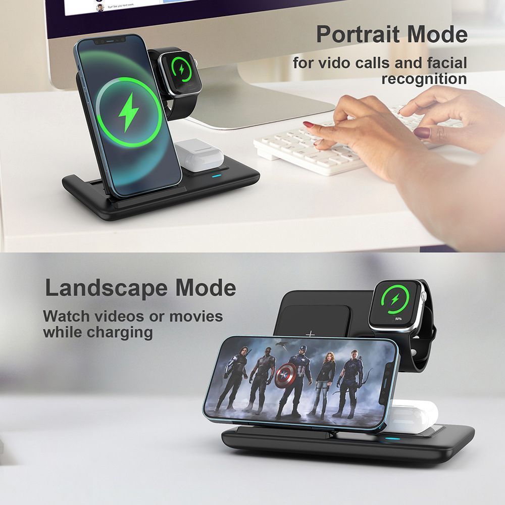 Pink 3-in-1 Wireless Charger V1221-XM-WXCDQ-03