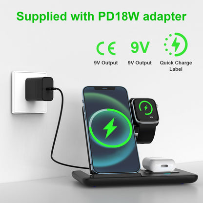Pink 3-in-1 Wireless Charger V1221-XM-WXCDQ-03