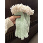 Green Faux Mink Spliced Gloves V1221-XM-WZST-02