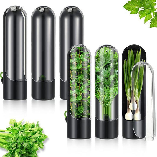 4Pcs Herb & Vegetable Fresh Storage Containers-Black V1221-XM-XCBXH-02