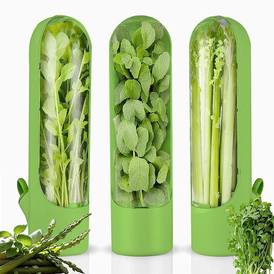 4Pcs Herb & Vegetable Fresh Storage Containers-green V1221-XM-XCBXH-04