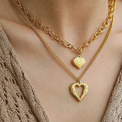 2Pcs Silver Heart Necklace V1221-XM-XXXL-02