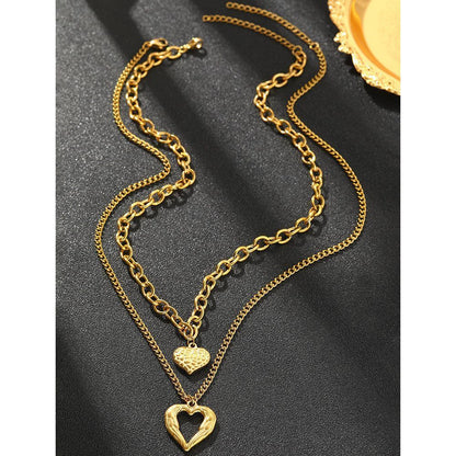 2Pcs Silver Heart Necklace V1221-XM-XXXL-02