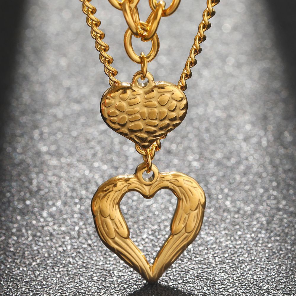 2Pcs Silver Heart Necklace V1221-XM-XXXL-02