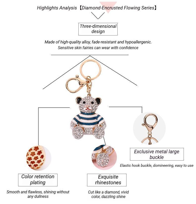 2-Pack Crystal Bear Keychains 01 V1221-XM-YSK-01