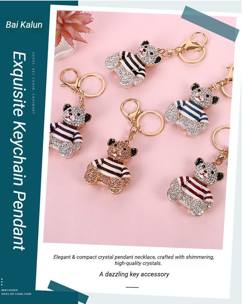 2-Pack Crystal Bear Keychains 03 V1221-XM-YSK-03