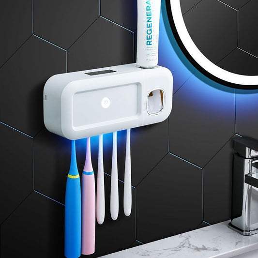 White No-Drill UV Toothbrush Holder V1221-XM-YSXDQ-01