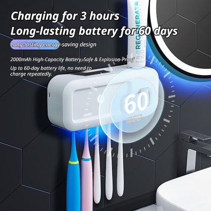 White No-Drill UV Toothbrush Holder V1221-XM-YSXDQ-01
