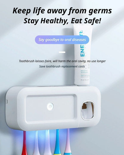 Gray No-Drill UV Toothbrush Holder V1221-XM-YSXDQ-02