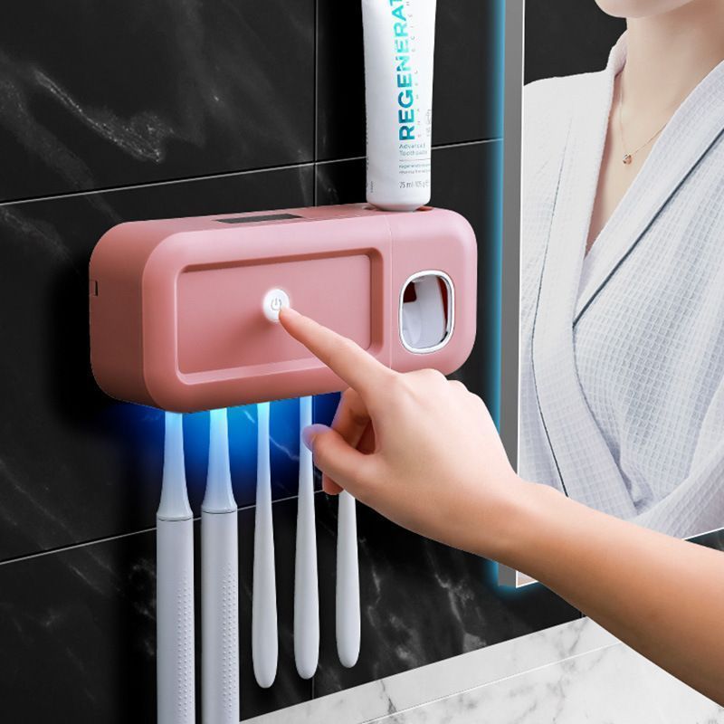 Gray No-Drill UV Toothbrush Holder V1221-XM-YSXDQ-02