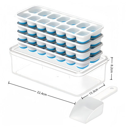 6Pcs 14-Grid Square Silicone Ice Cube Trays, Soft Bottom Ice Molds V1221-XM-ZBMJH-002