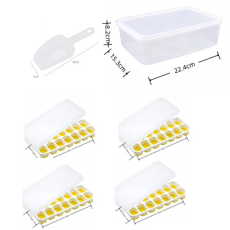 6Pcs 14-Grid Square Silicone Ice Cube Trays, Soft Bottom Ice Molds V1221-XM-ZBMJH-004