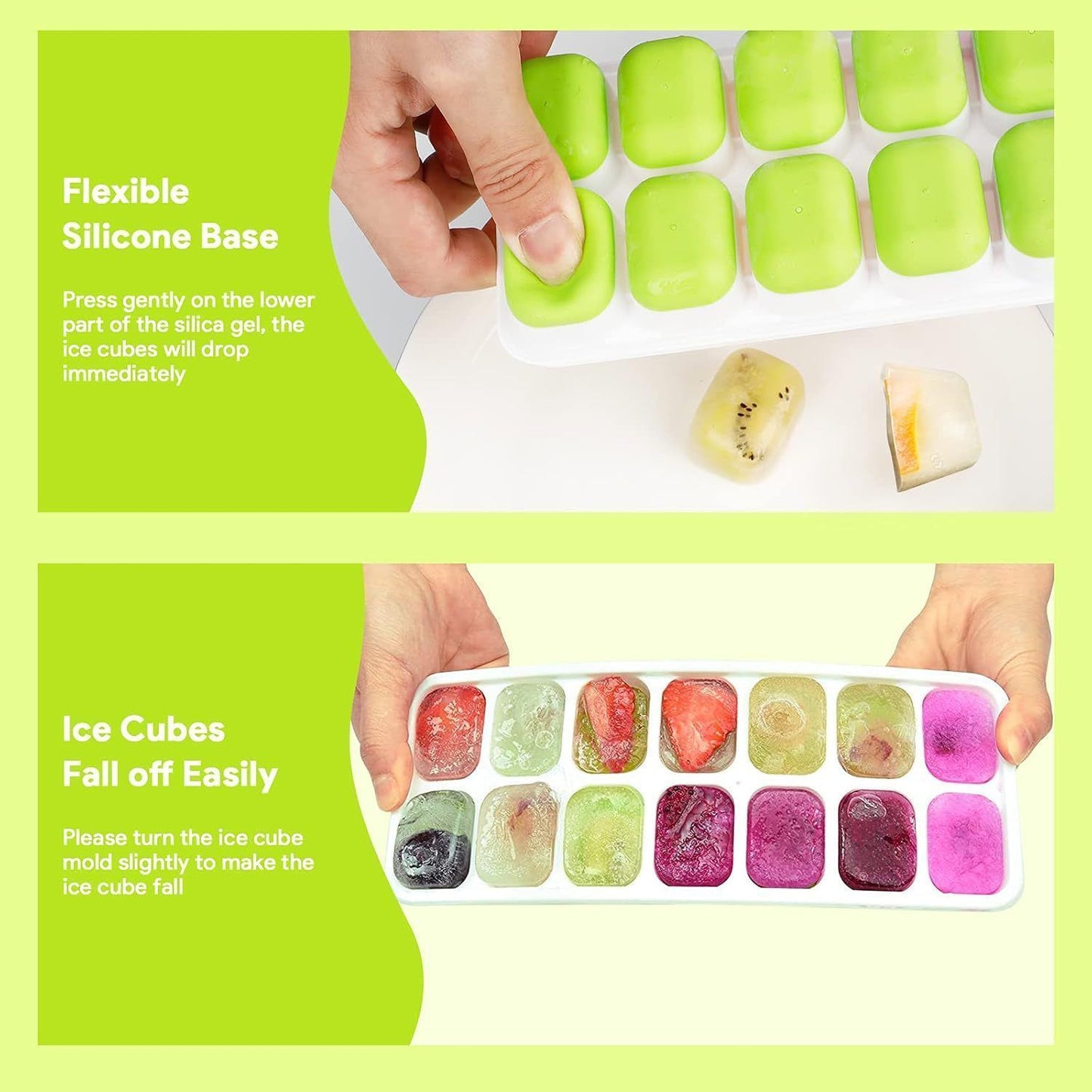 6Pcs 14-Grid Square Silicone Ice Cube Trays, Soft Bottom Ice Molds V1221-XM-ZBMJH-005