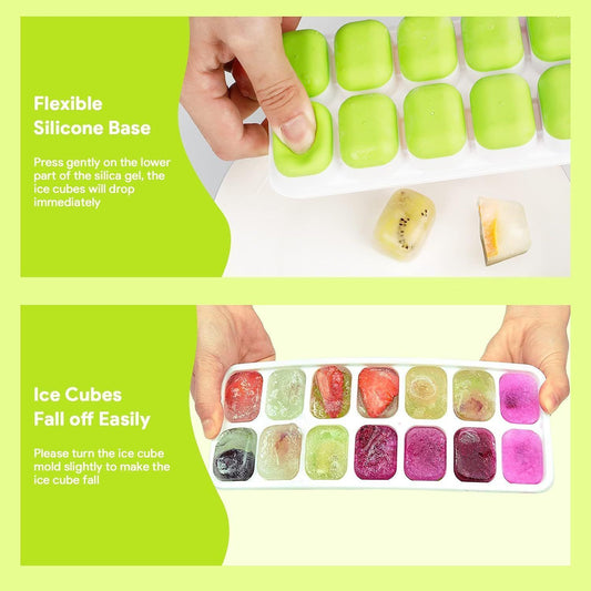 6Pcs 14-Grid Square Silicone Ice Cube Trays, Soft Bottom Ice Molds V1221-XM-ZBMJH-005