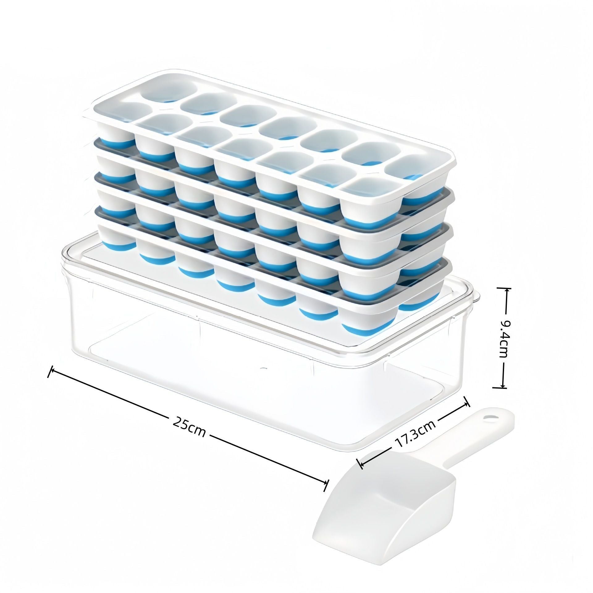 6Pcs 14-Grid Square Silicone Ice Cube Trays, Soft Bottom Ice Molds V1221-XM-ZBMJH-006