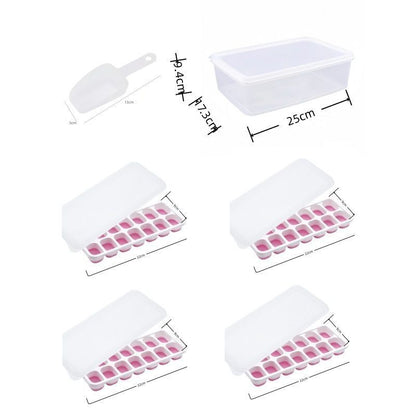 6Pcs 14-Grid Square Silicone Ice Cube Trays, Soft Bottom Ice Molds V1221-XM-ZBMJH-007