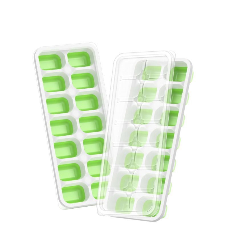 6Pcs 14-Grid Square Silicone Ice Cube Trays, Soft Bottom Ice Molds V1221-XM-ZBMJH-008