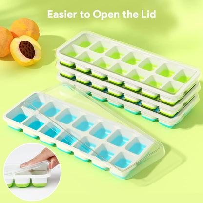 14 Grid Square Silicone Ice Tray, 4 Colors Soft Bottom Ice Making Mold V1221-XM-ZBMJH-010