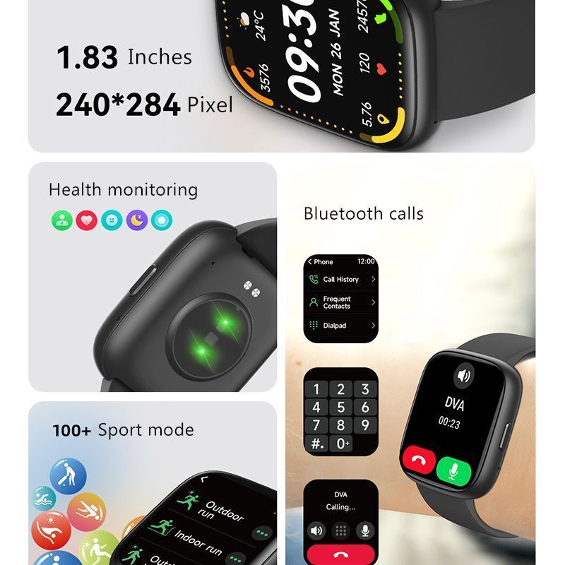 Call Health Smart Watch Black V1221-XM-ZNSB-01