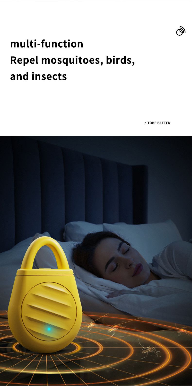 UltrasonicBirdRepeller-Yellow V1221-YELLOW-CARDPACK