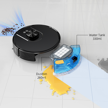 Smart LDS Navigation Robot Vacuum and Mop with Self-Emptying Dock 3500Pa Max Self-Charging Compatible with Alexa & Google Home
