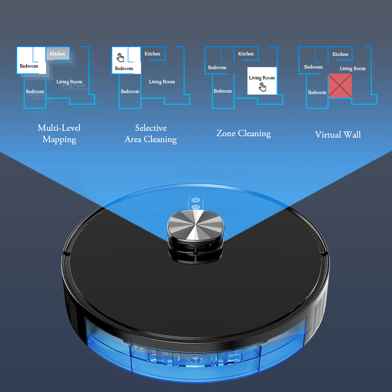3 IN 1 Robot Vaccum Cleaner with Mop LDS Slam Navigation APP control Voice Control Automatic cleaning