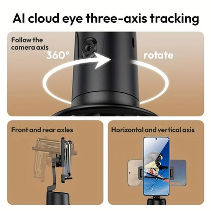 Mobile Cloud Auto-Tracking Smart Magic Stabilizer - AI Facial Recognition Desktop Phone Holder for Live V1232-AIYTZJ001