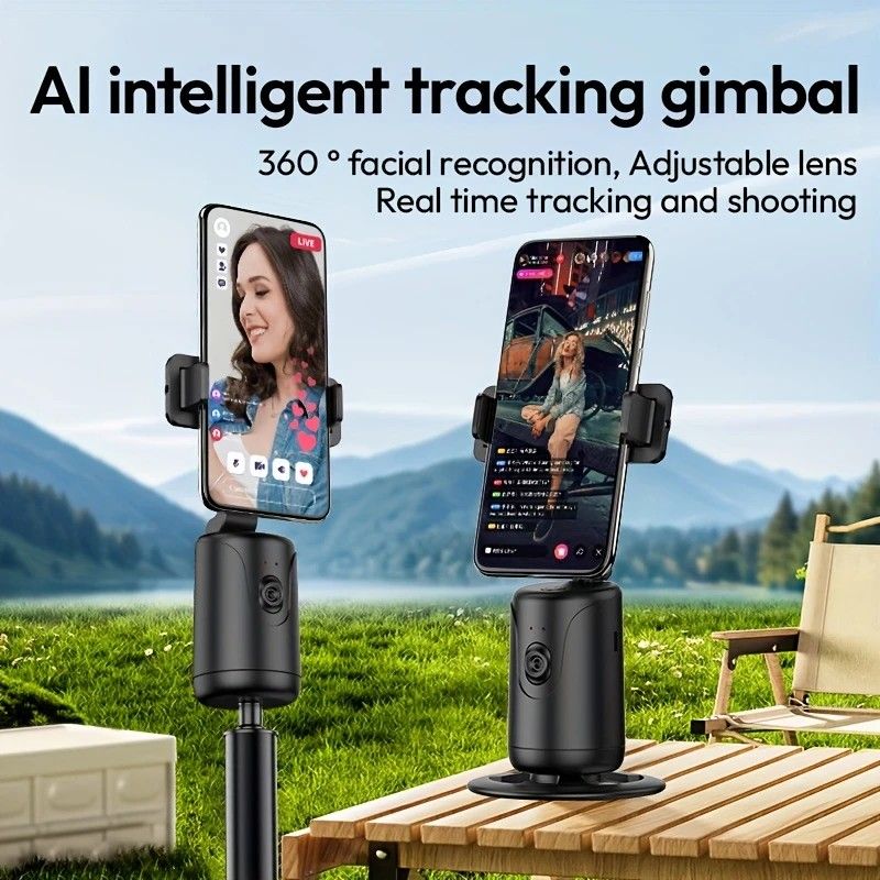 Mobile Cloud Auto-Tracking Smart Magic Stabilizer - AI Facial Recognition Desktop Phone Holder for Live V1232-AIYTZJ001