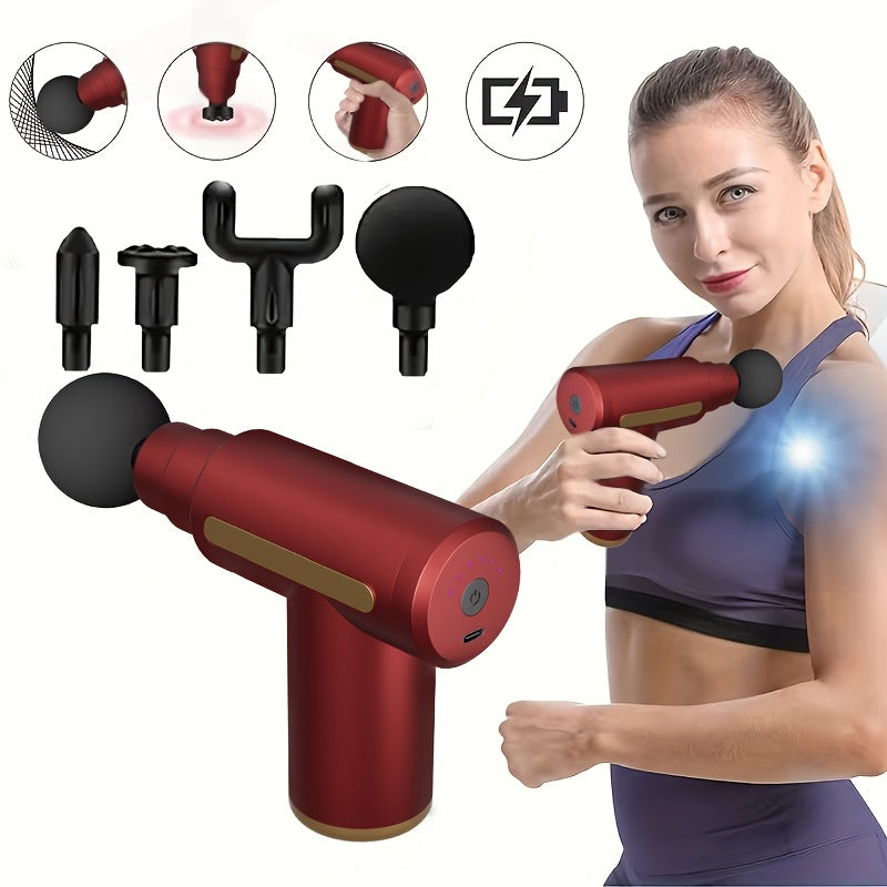 **Portable Deep Tissue Massager | 6-Speed & 4 Heads & 15-Min Timer|Professional Muscle Recovery, Anytime V1232-AMQ002