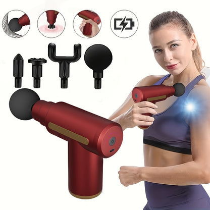 **Portable Deep Tissue Massager | 6-Speed & 4 Heads & 15-Min Timer|Professional Muscle Recovery, Anytime V1232-AMQ002
