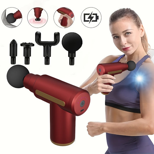 **Portable Deep Tissue Massager | 6-Speed & 4 Heads & 15-Min Timer|Professional Muscle Recovery, Anytime V1232-AMQ002