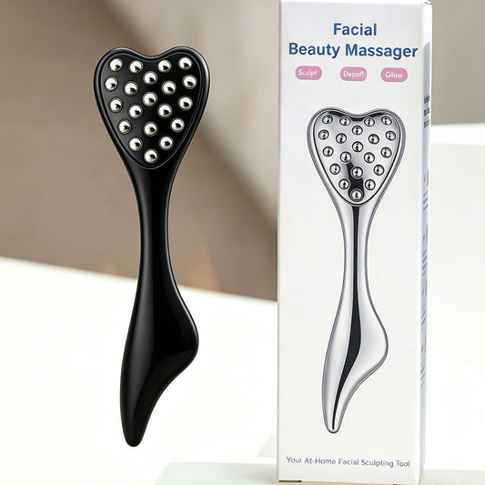 304 Stainless Steel Heart Shaped Roller Ball Massager: Face Lifting and Eye Soothing, Body Scraping and V1232-AXAMQ001