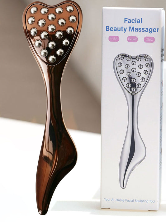 304 Stainless Steel Heart Shaped Roller Ball Massager: Face Lifting and Eye Soothing, Body Scraping and V1232-AXAMQ003