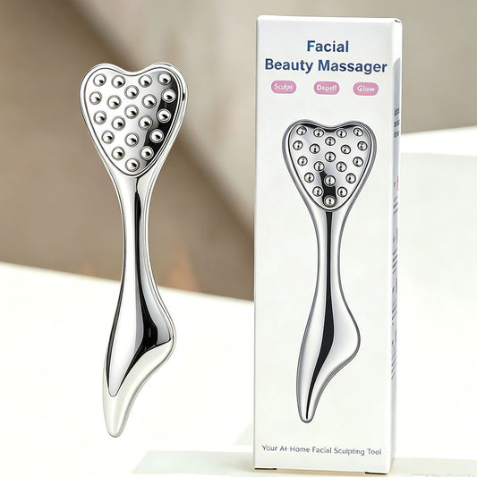 304 Stainless Steel Heart Shaped Roller Ball Massager: Face Lifting and Eye Soothing, Body Scraping and V1232-AXAMQ004