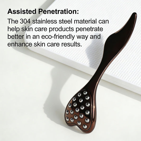 304 Stainless Steel Heart Shaped Roller Ball Massager: Face Lifting and Eye Soothing, Body Scraping and V1232-AXAMQ004