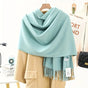Solid Color Cashmere Wrap Scarf, Thickened for Warmth and Windproof, Bohemian-Style Winter Wardrobe V1232-BDYRWJ004