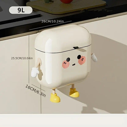 Wall Mount Kitchen Bin No Drill Adhesive Cabinet Door 9L Space Saver V1232-BGLJTKA001